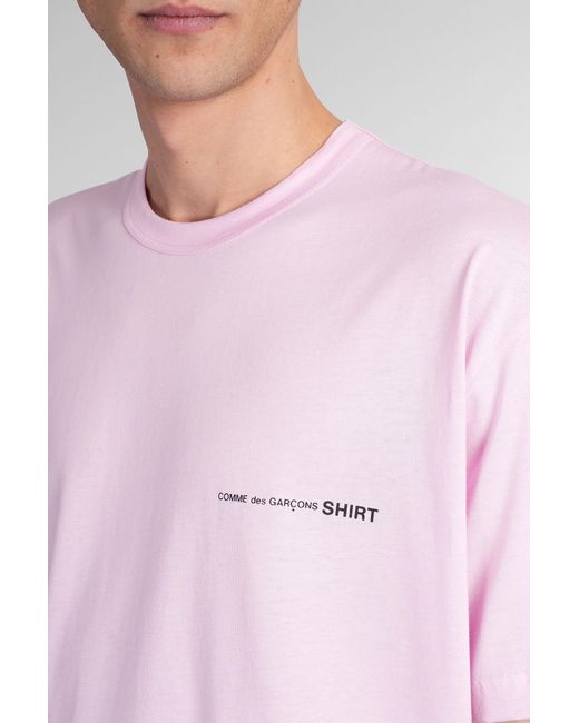 T-Shirt in Cotone Rosa di Comme des Garçons in White da Uomo
