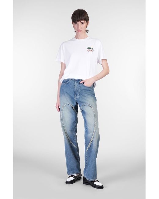 T-Shirt in Cotone Bianco di Carne Bollente in White