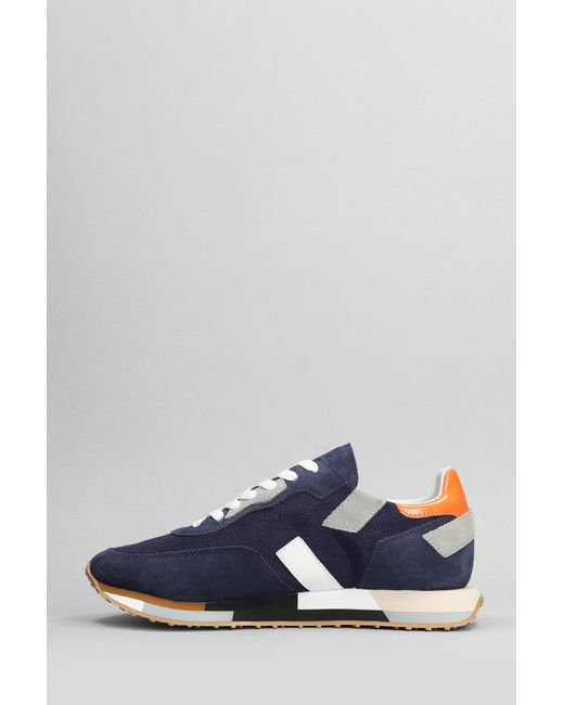 GHOUD VENICE Rush Multi Sneakers In Blue Suede And Fabric for men