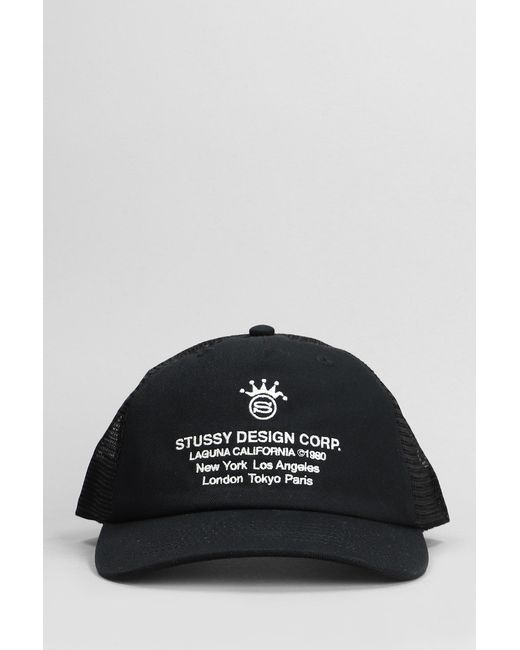 Cappello in Cotone Nero di Stussy in Black da Uomo