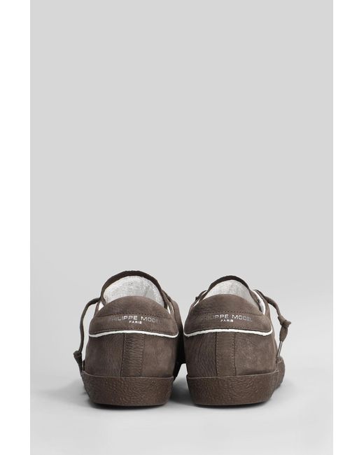 Sneakers Prsx Low in pelle e camoscio Marrone di Philippe Model in Brown da Uomo