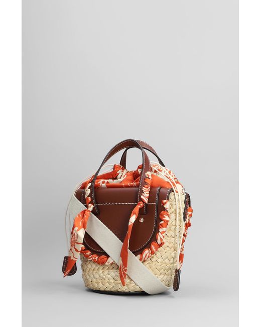 Tote Habanera mini in rafia Beige di CUBA LAB in Red