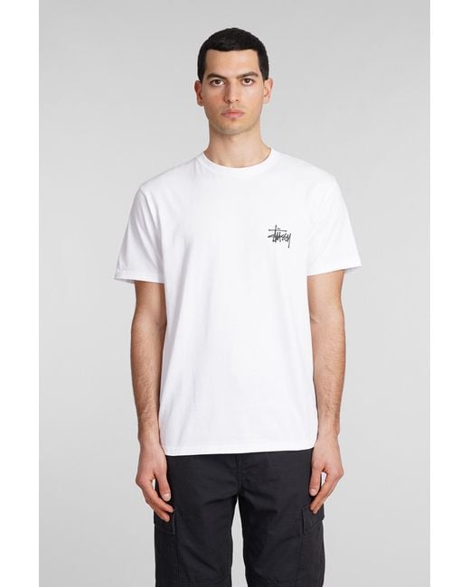 T-Shirt in Cotone Bianco di Stussy in White da Uomo