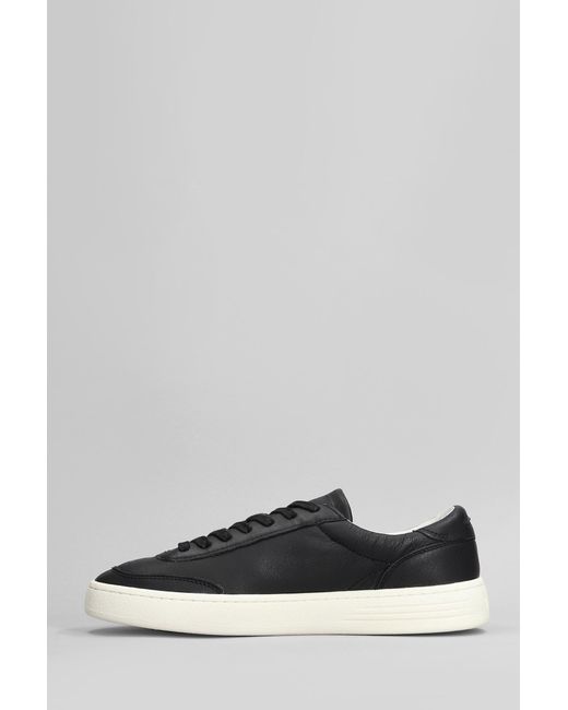 GHOUD VENICE Gray Lindo Low Sneakers In Black Leather for men