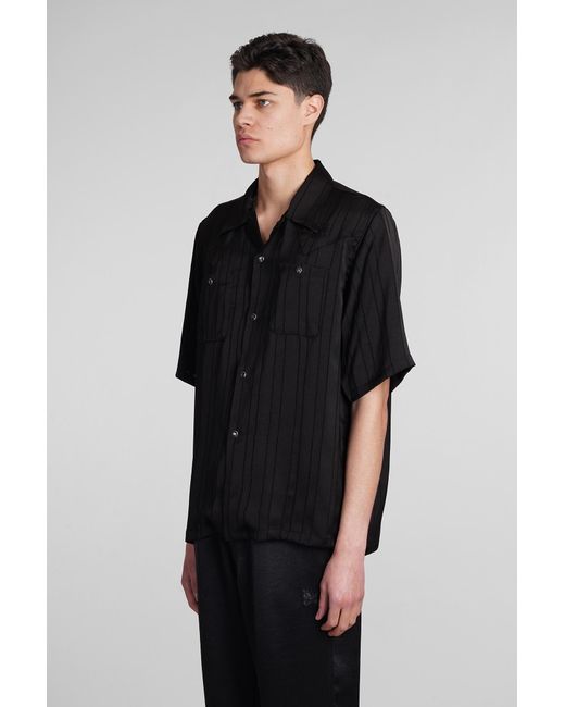 Camicia in Triacetato Nero di Needles in Black da Uomo
