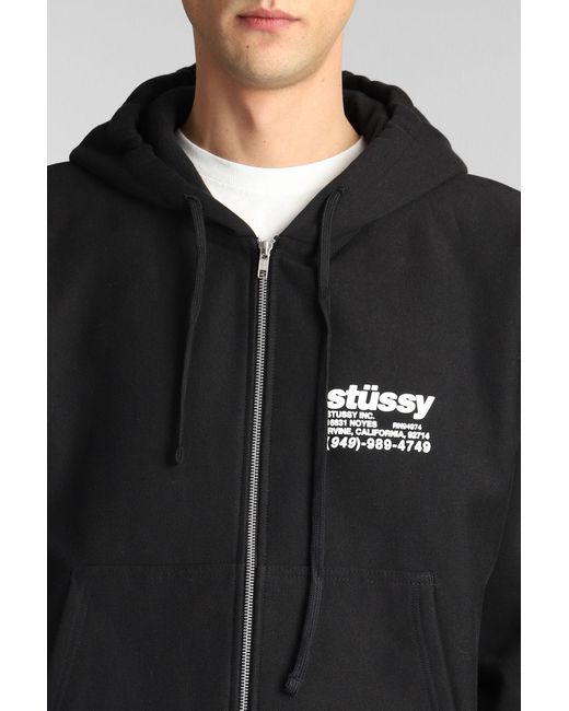Felpa in Nylon Nero di Stussy in Black da Uomo