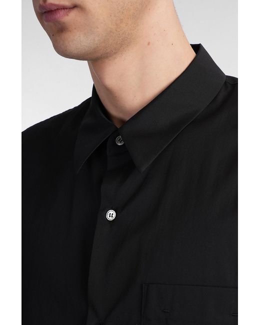 Camicia in Cotone Nero di Attachment in Black da Uomo