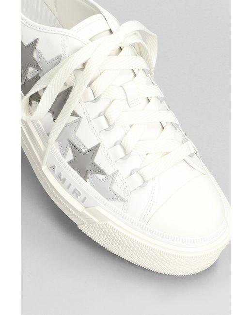 Amiri Stars Court Low Sneakers In White Leather for men