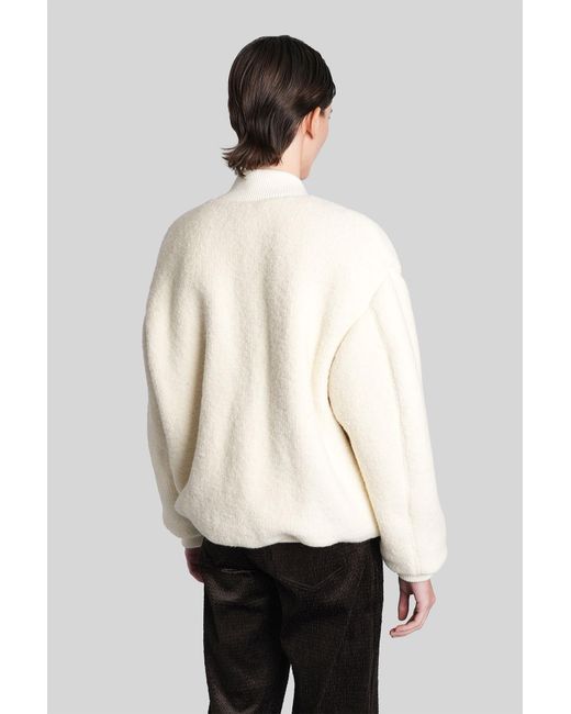 Giacca Bomber in Lana Beige di Laneus in Natural