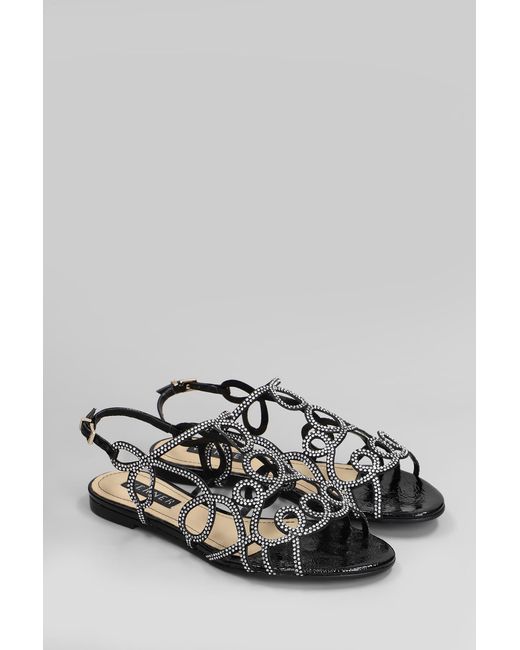 Sandali flats in pelle e camoscio Nero di Werner in Black