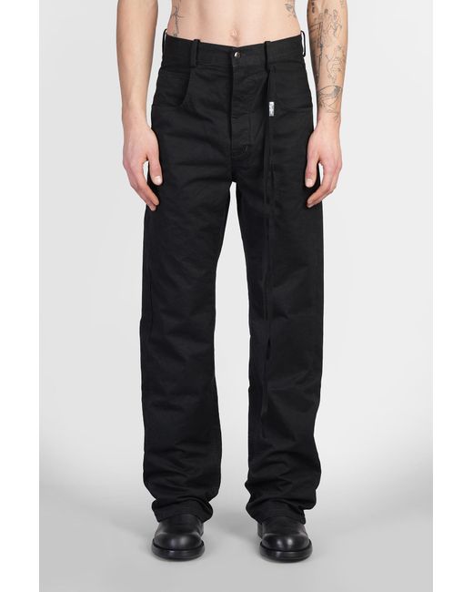 Pantalone Ronald in Cotone Nero di Ann Demeulemeester in Black da Uomo