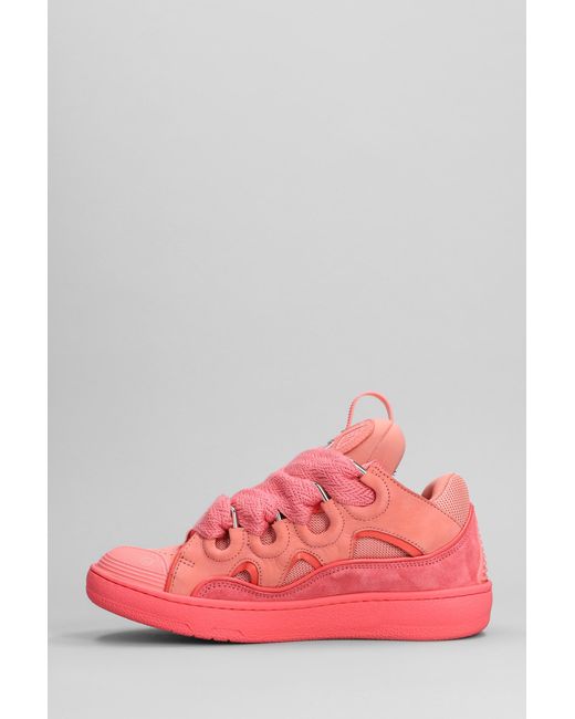 Sneakers Curb in pelle e camoscio Rosa di Lanvin in Pink