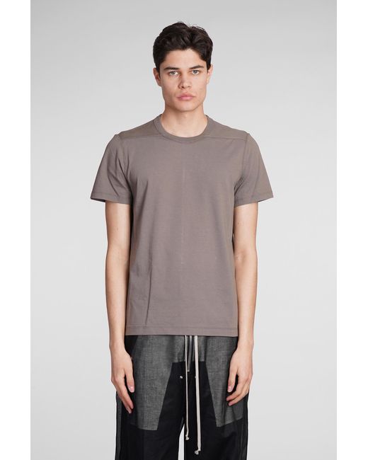 Rick Owens Gray Short Level T T-shirt In Grey Cotton for men