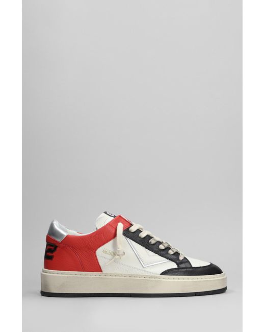 4b12 Multicolor Kyle Sneakers In White Leather for men