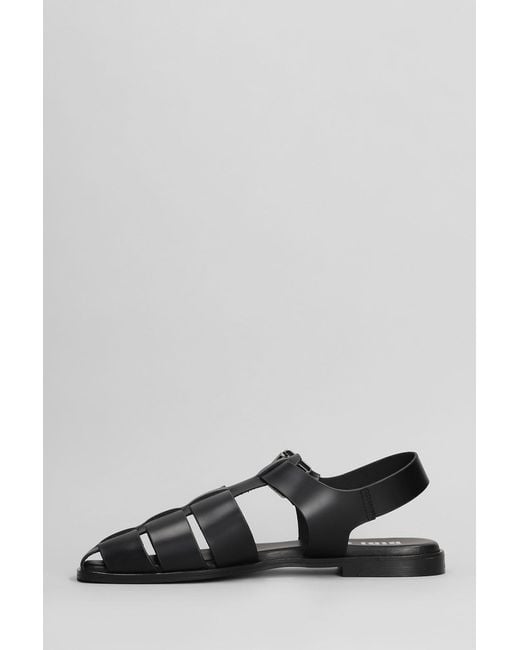 Sandali flats Jenna in Pelle Nera di Bibi Lou in Black