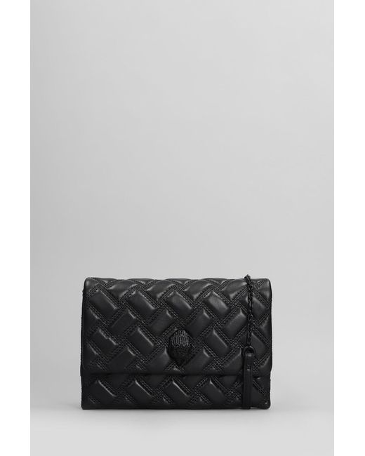 Kurt Geiger Gray Kensington Duet Dr Shoulder Bag In Black Leather
