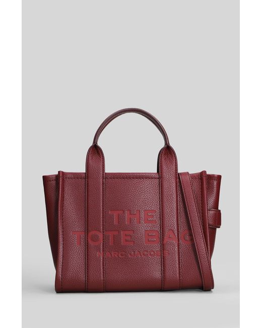 Marc Jacobs Red The Small Tote Tote In Bordeaux Leather