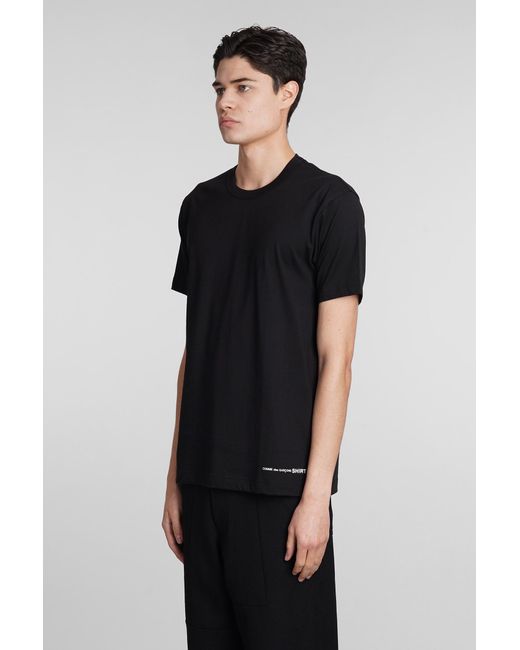 T-Shirt in Cotone Nero di Comme des Garçons in Black da Uomo