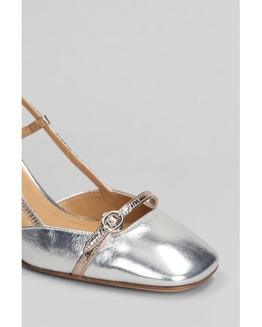 Decollete in Pelle Argento di A.Bocca in White