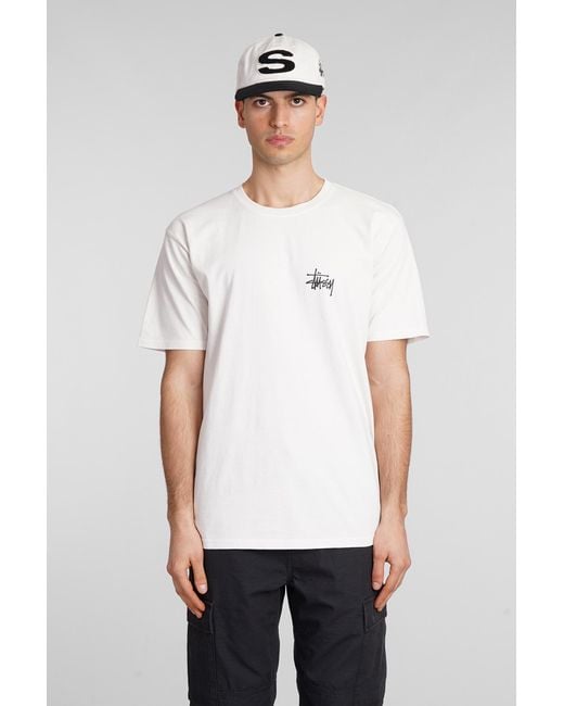 Stussy White T-shirt In Beige Cotton for men