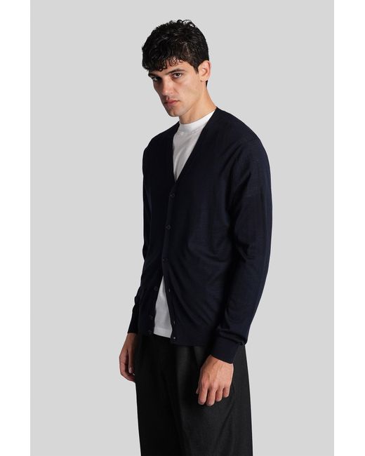 Ballantyne Cardigan In Blue Wool for men