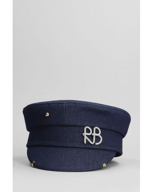 Ruslan Baginskiy Pierced Hats In Blue Cotton