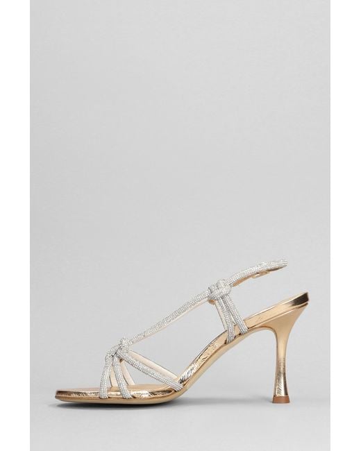 Chantal Natural Sandals In Gold Leather