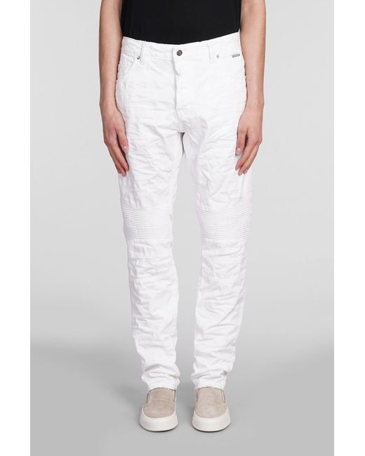 State of Order Biker Jeans In White Cotton for men