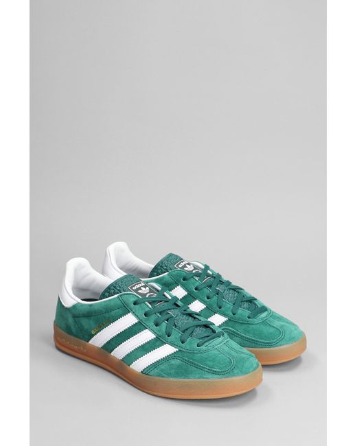 Adidas Gazelle Indoor Sneakers In Green Suede