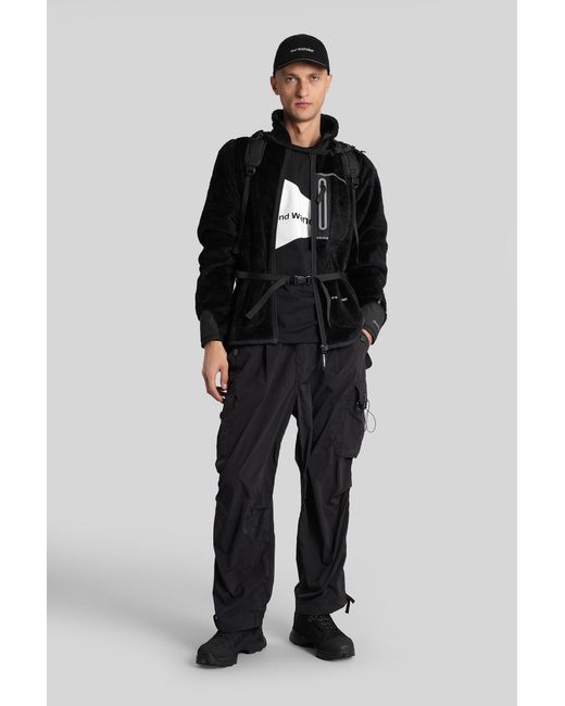 T-Shirt in Cotone Nero di And Wander in Black da Uomo