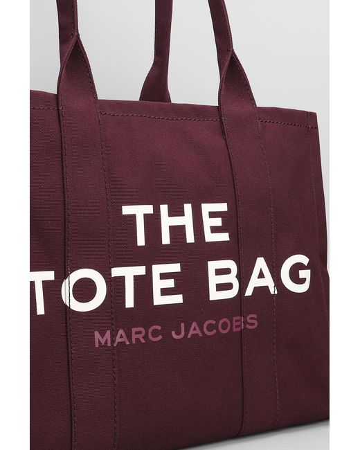 Marc Jacobs Red The Large Tote Tote In Bordeaux Cotton