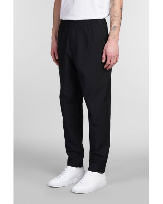 Pantalone George in Lana Nera di Low Brand in Black da Uomo