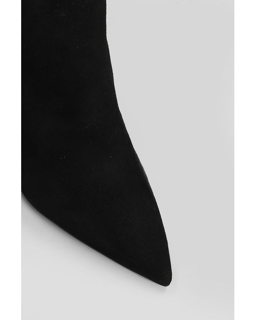 Anna F. High Heels Ankle Boots In Black Suede