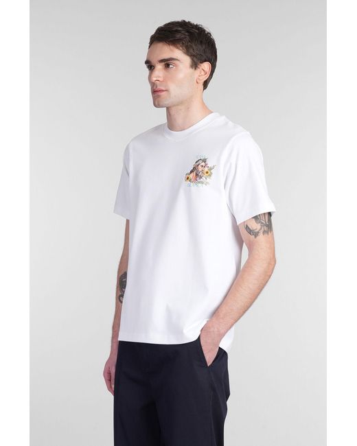 T-Shirt in Cotone Bianco di Casablanca in White da Uomo