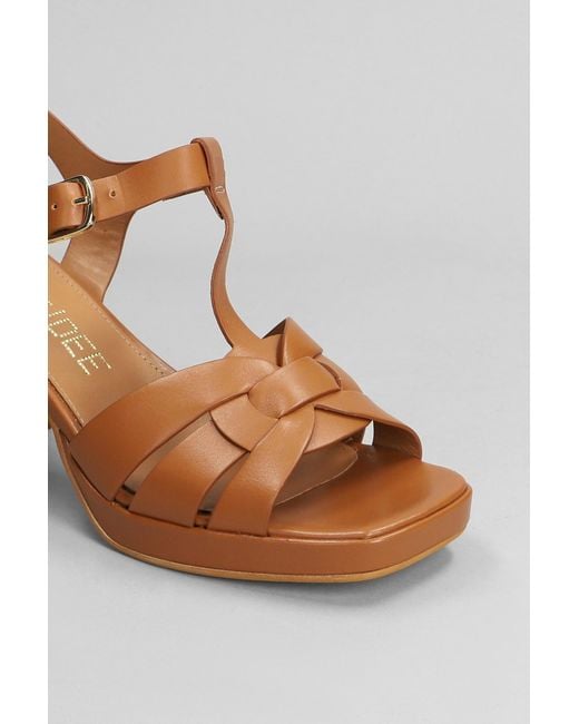Julie Dee Brown Sandals In Leather Color Leather