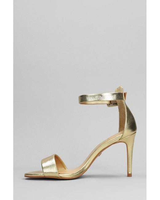 Carrano Multicolor Sandals In Gold Leather