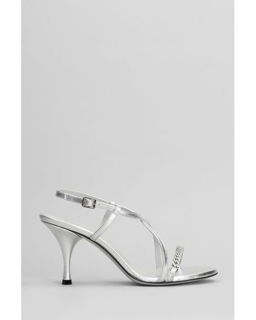 Sandali Hyden Lux in Pelle Argento di Roberto Festa in White