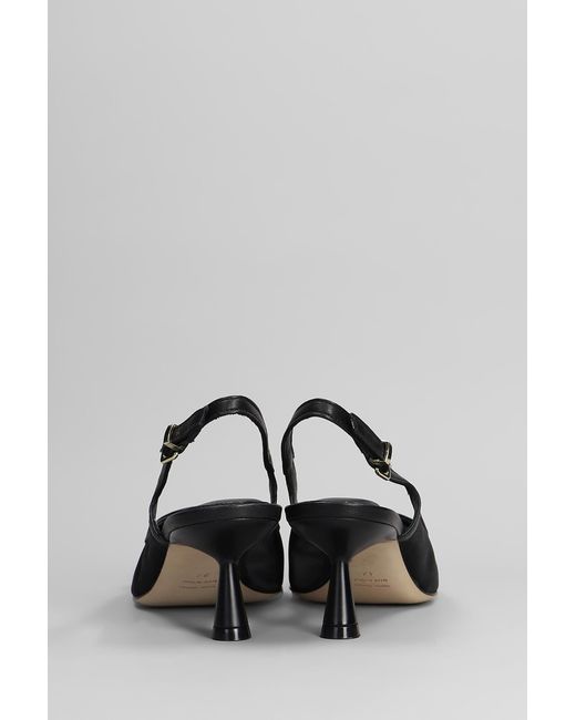 Decollete in pelle e tessuto Nero di Evaluna in Gray
