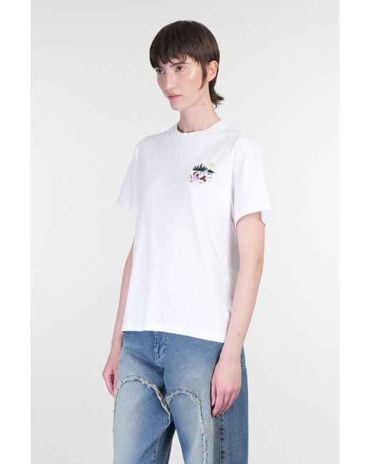 T-Shirt in Cotone Bianco di Carne Bollente in White