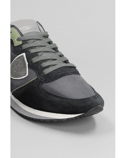Sneakers Trpx Low in Camoscio e Tessuto Grigio di Philippe Model in Gray da Uomo