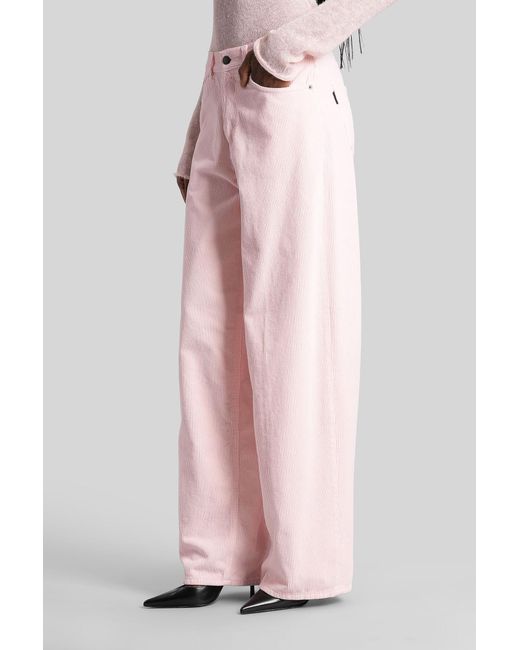 Pantalone Bethany velvet in Cotone Rosa di Haikure in Pink