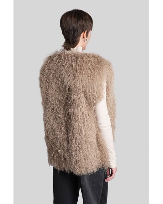 Halfboy Natural Fur & Shearling In Beige Polyester