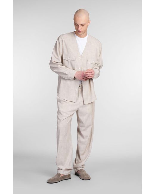 Pantalone in Poliestere Beige di Grifoni in Natural da Uomo