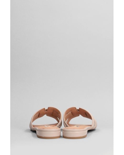 Bibi Lou Pink Holly Flats In Powder Leather