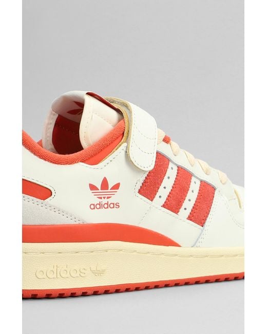 Adidas Pink Forum 84 Sneakers In White Leather for men