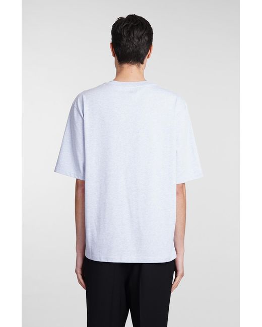 T-Shirt in Cotone Blu di AMI in White da Uomo
