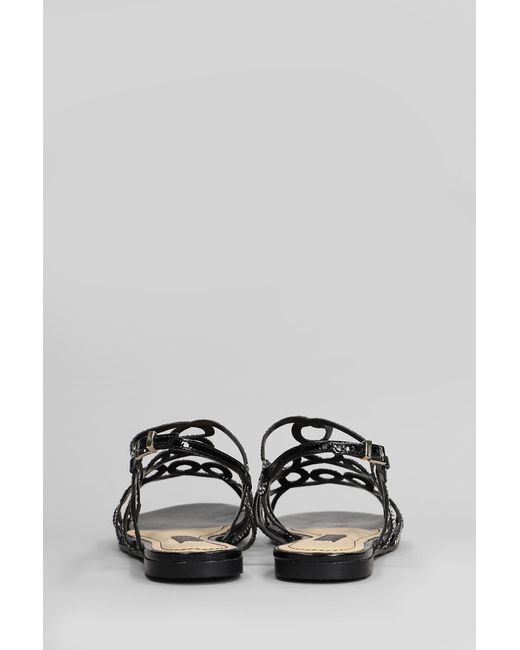 Sandali flats in pelle e camoscio Nero di Werner in Black