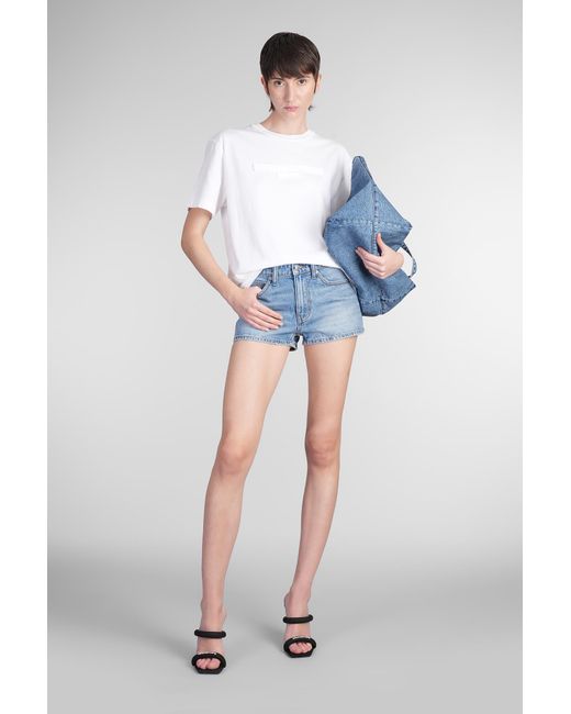 Shorts in Cotone Blu di Alexander Wang in Blue