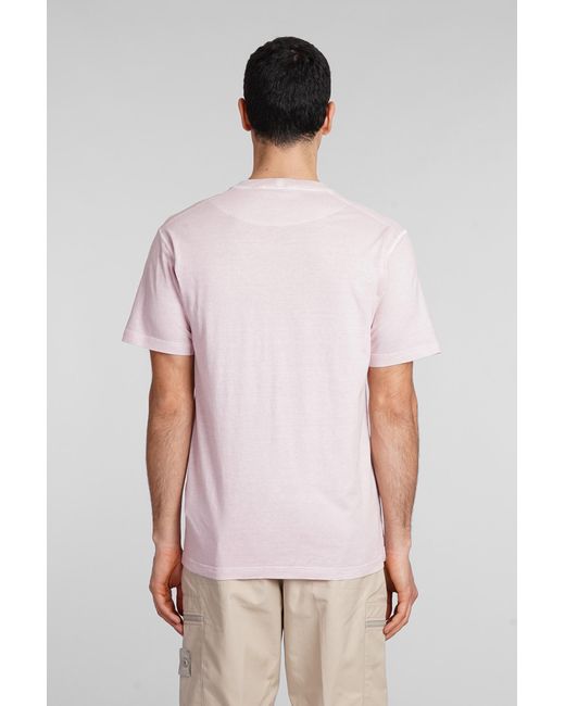 T-Shirt in Cotone Rosa di Stone Island in Multicolor da Uomo