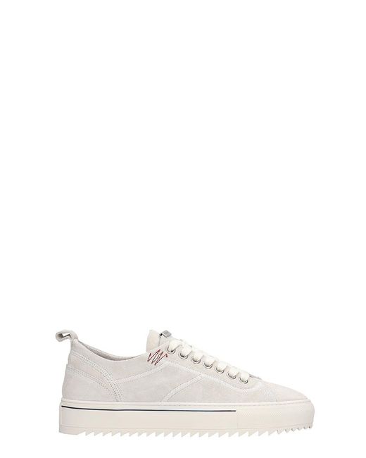 Sneakers Alpha low in Camoscio Bianco di Represent in White da Uomo